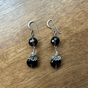 🦋 2/$10 - Earrings - Handmade - Silver/Black